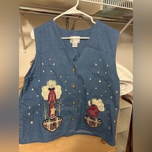 Christopher & Banks Jean vest size medium